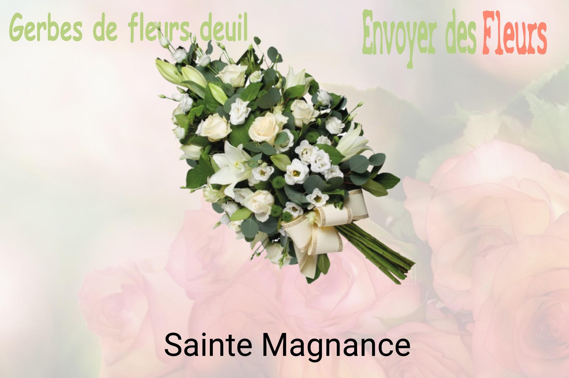 Gerbe de fleurs de deuil livrée à Sainte-Magnance